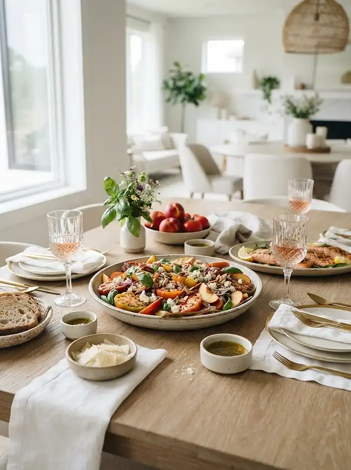 Fresh Summer Tomato Nectarine Salad with Almonds