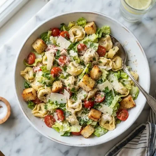Garlic Bread Caesar Tortellini Salad 5 Garlic Bread Caesar Tortellini Salad