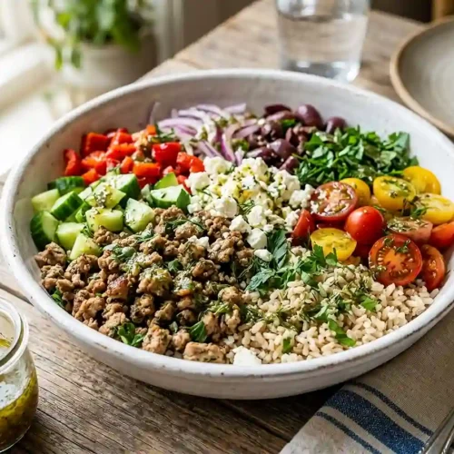 Greek Turkey Rice Lunch Salad 5 Greek Turkey Rice Lunch Salad