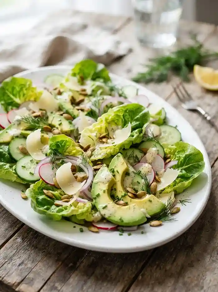 Little Gem Dill Avocado Salad 4 Healthy Avocado Dill Salad for Lunch