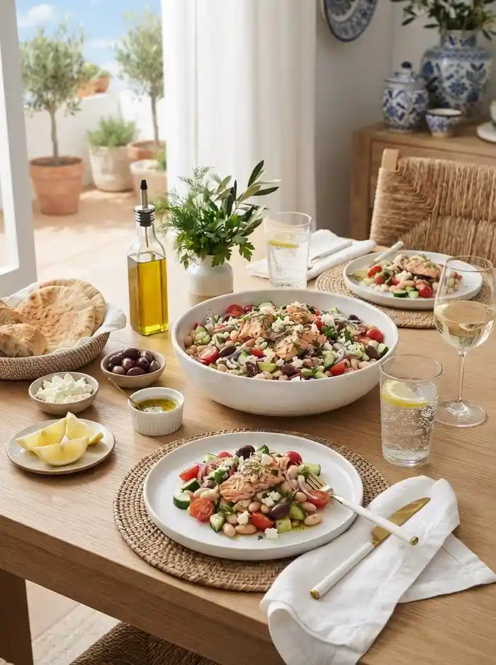 Mediterranean Salmon White Bean Salad 4 Healthy High-Protein Salmon White Bean Salad