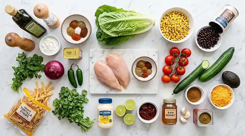 Taco Chicken Corn Crunch Salad 2 Healthy Taco Chicken Salad for Lunch