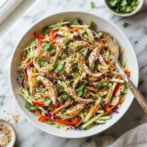 Honey Sriracha Chicken Slaw Salad