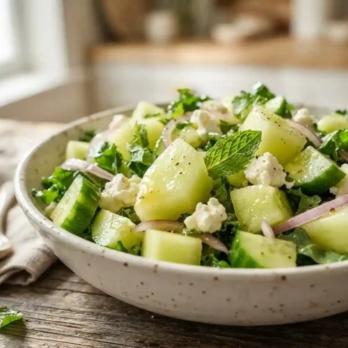 Honeydew Cucumber Mint Feta Salad 5 Honeydew Cucumber Mint Feta Salad