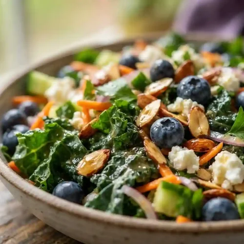 Kale Blueberry Almond Crunch Salad 5 Kale Blueberry Almond Crunch Salad