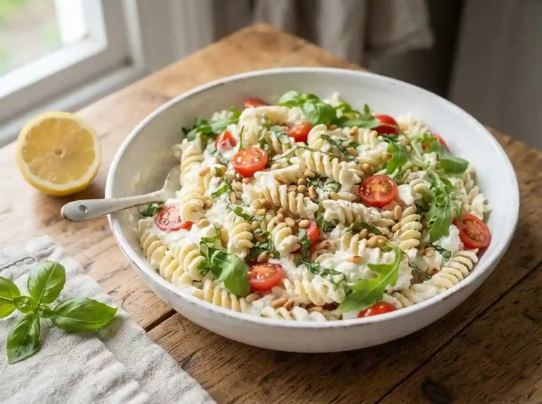 Lemon Basil Ricotta Pasta Salad