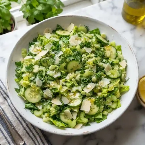 Lemony Romaine Cucumber Herb Salad