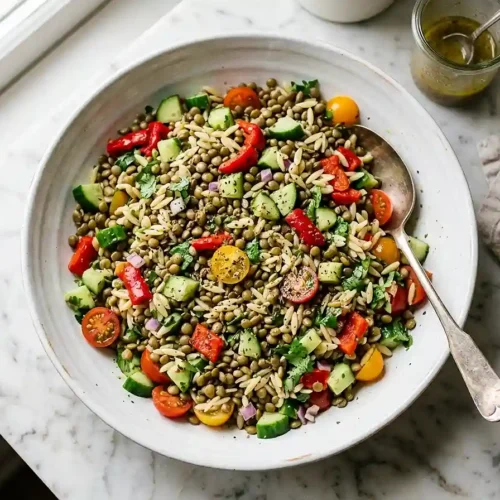 Mediterranean Lentil Orzo Salad
