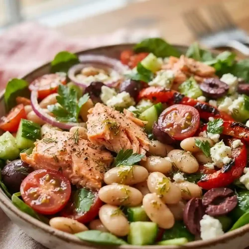 Mediterranean Salmon White Bean Salad 5 Mediterranean Salmon White Bean Salad