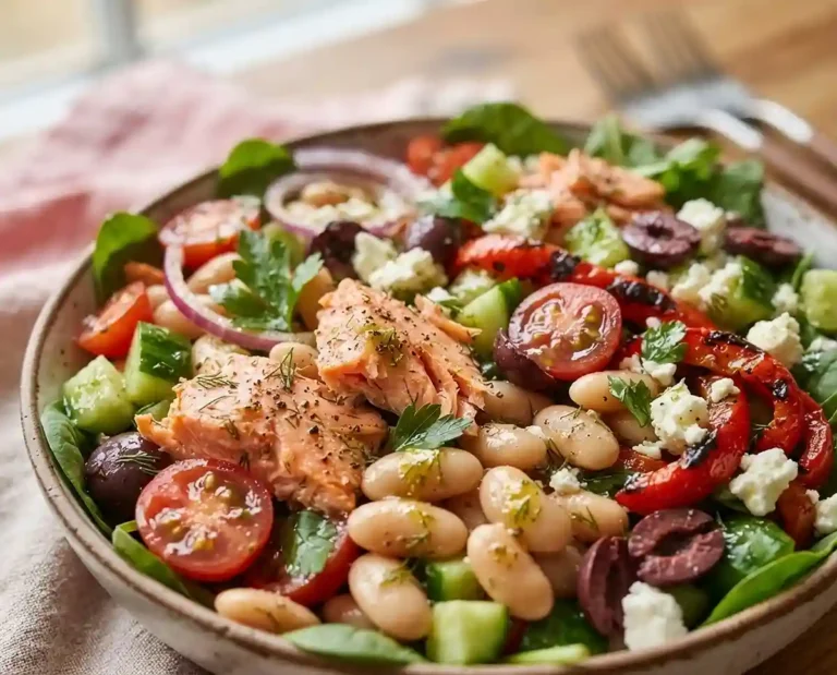 Mediterranean Salmon White Bean Salad