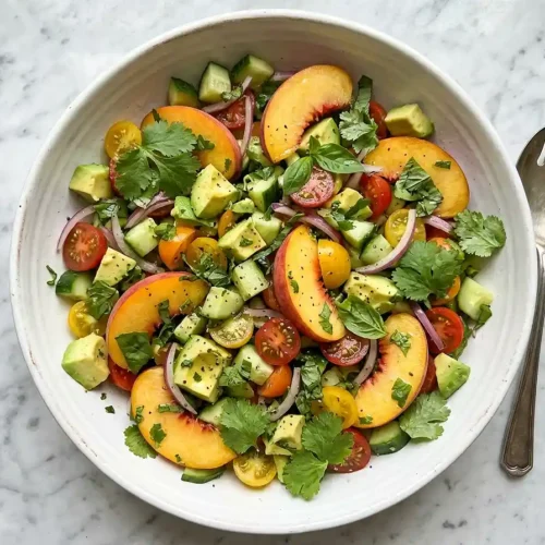 Peach Avocado Lime Herb Salad