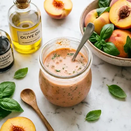 Peach Basil Balsamic Dressing 5 Peach Basil Balsamic Dressing