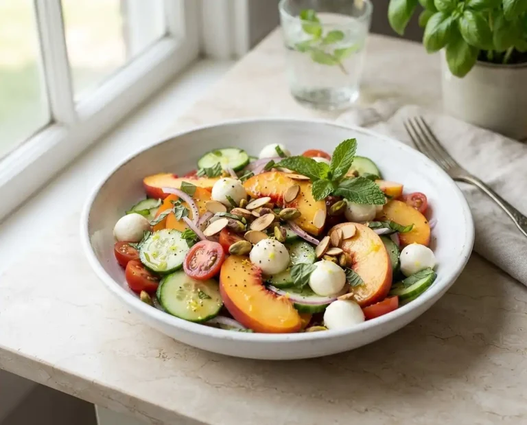 Peach Cucumber Mint Mozzarella