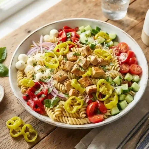 Pepperoncini Chicken Pasta Salad 5 Pepperoncini Chicken Pasta Salad