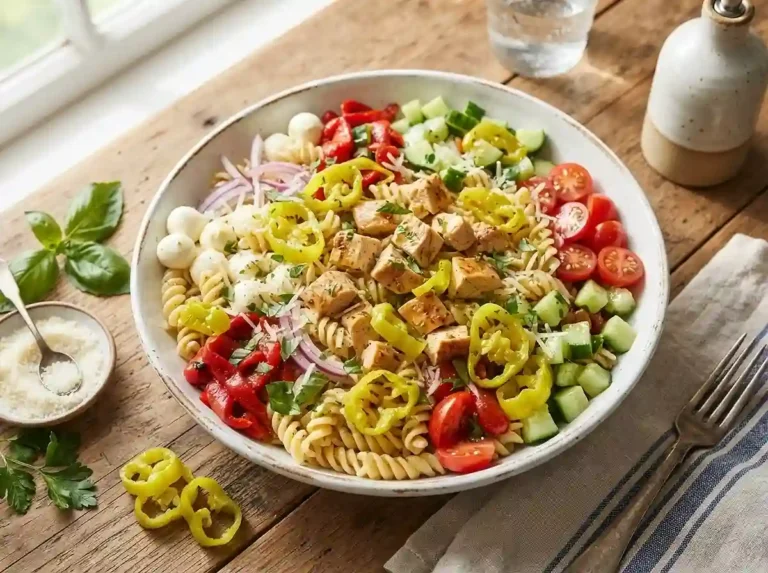 Pepperoncini Chicken Pasta Salad
