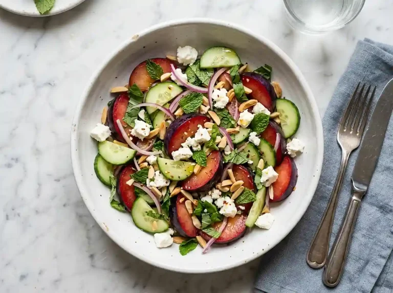 Plum Cucumber Feta Salad