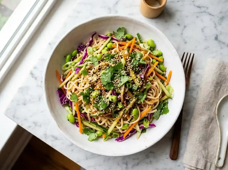 Sesame Ginger Rice Noodle Slaw