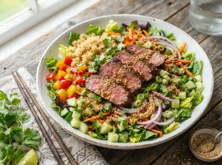 Sesame Ginger Steak Lettuce Salad
