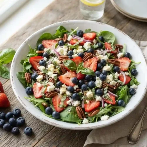 Strawberry Blueberry Basil Salad 5 Strawberry Blueberry Basil Salad