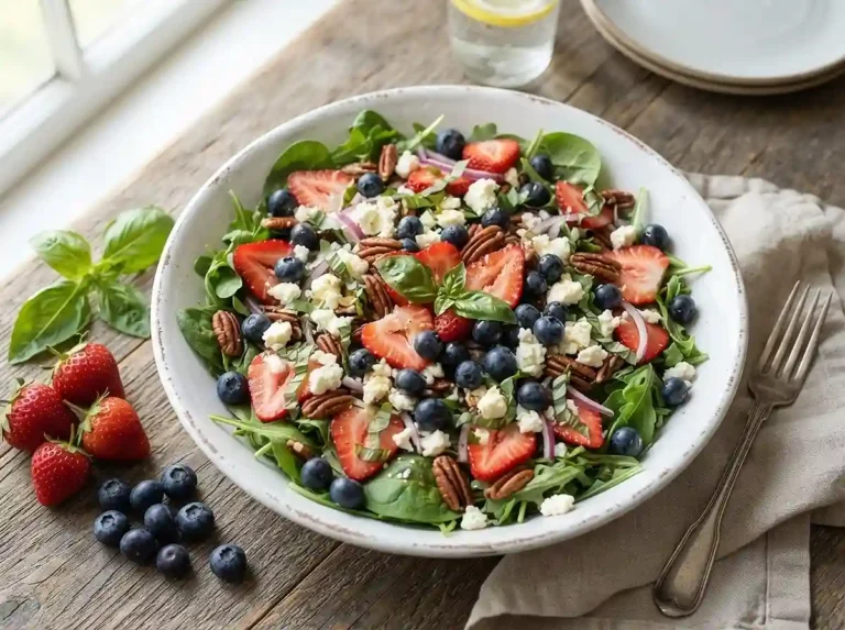 Strawberry Blueberry Basil Salad