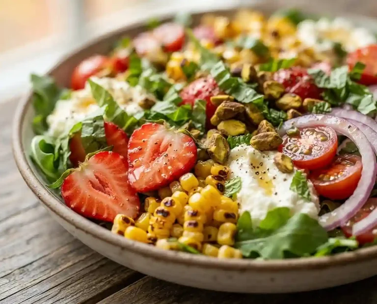 Strawberry Corn Basil Ricotta Salad