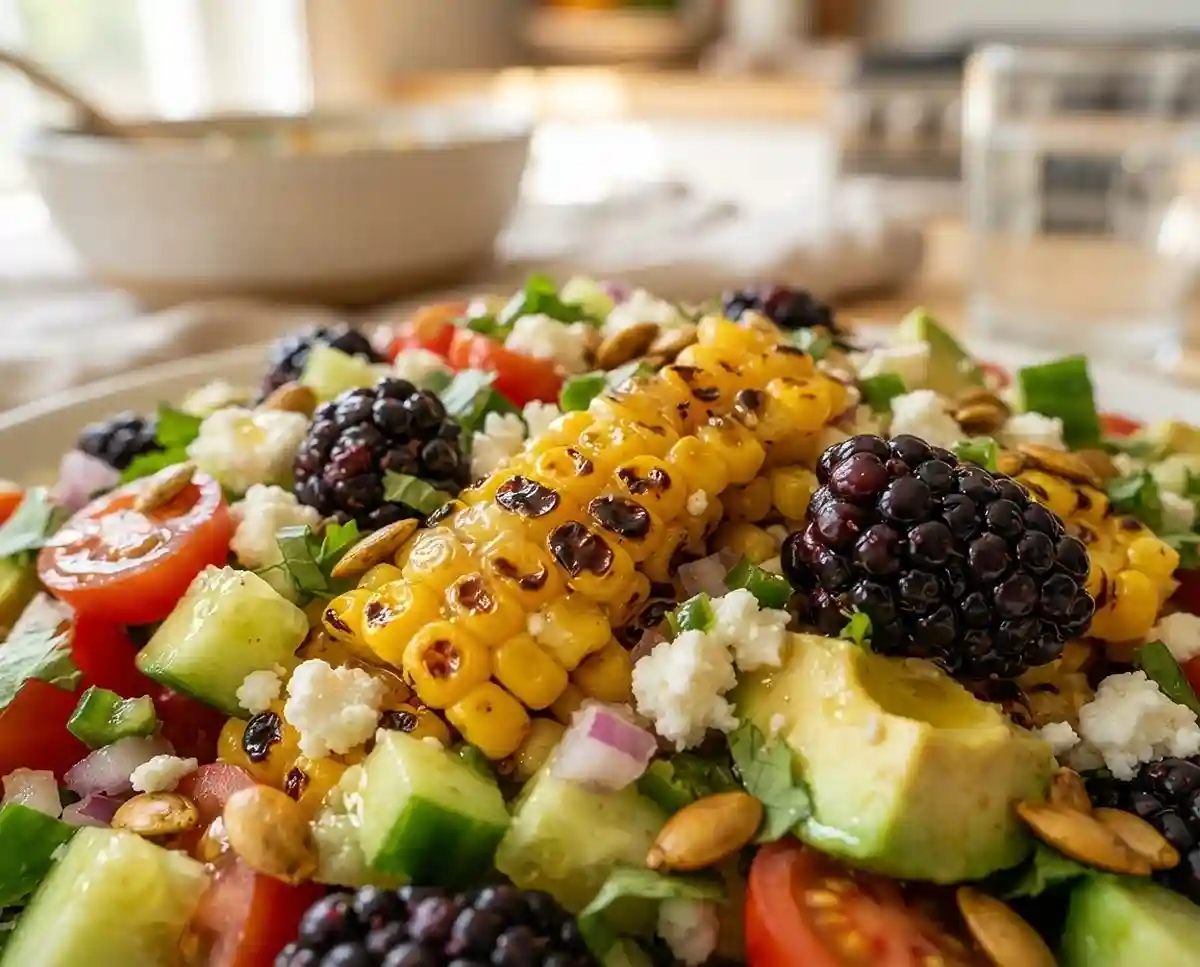 Sweet Corn Blackberry Cotija Salad