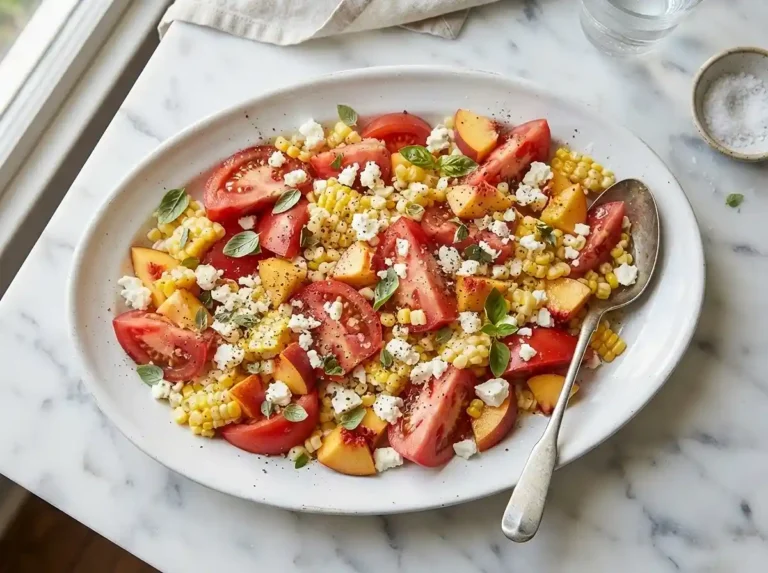 Sweet Corn Peach Tomato Salad