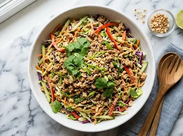 Thai Peanut Turkey Cabbage Salad
