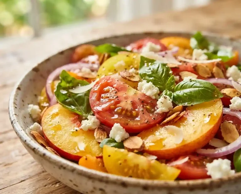 Tomato Nectarine Basil Almond Salad