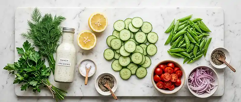 Cucumber Snap Pea Ranch Salad 2 ber snap salad