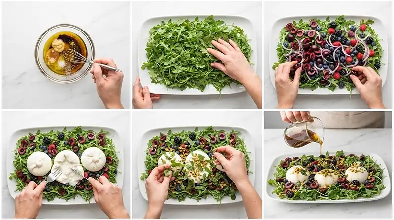 Cherry Berry Burrata Rocket Salad 3 burrata salad