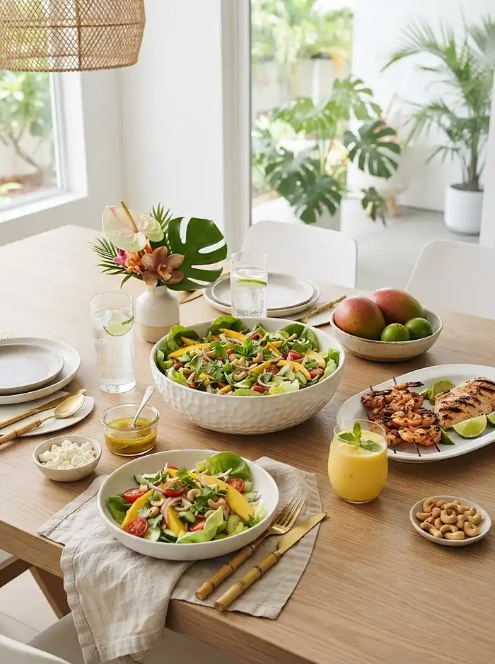 butter lettuce mango herb salad