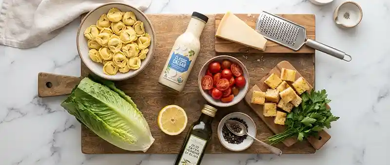 Garlic Bread Caesar Tortellini Salad 2 caesar tortellini salad