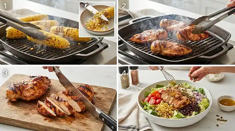 Hot Honey Chicken Corn Salad 3 chicken corn salad