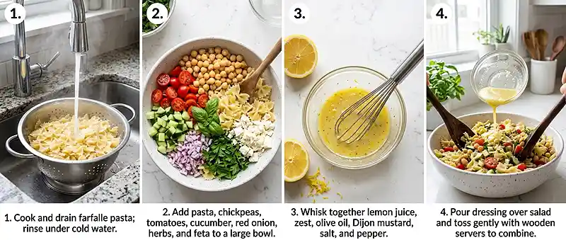 Lemony Chickpea Farfalle Salad 3 chickpea farfalle salad