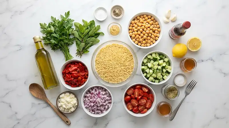 Za'atar Chickpea Orzo Salad 2 chickpea orzo salad