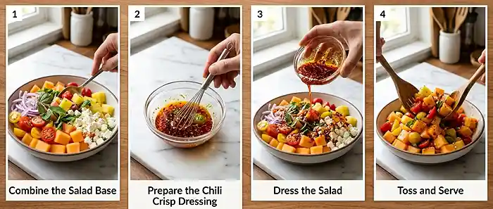 Tomato Melon Chili Crisp Salad 3 chili crisp salad
