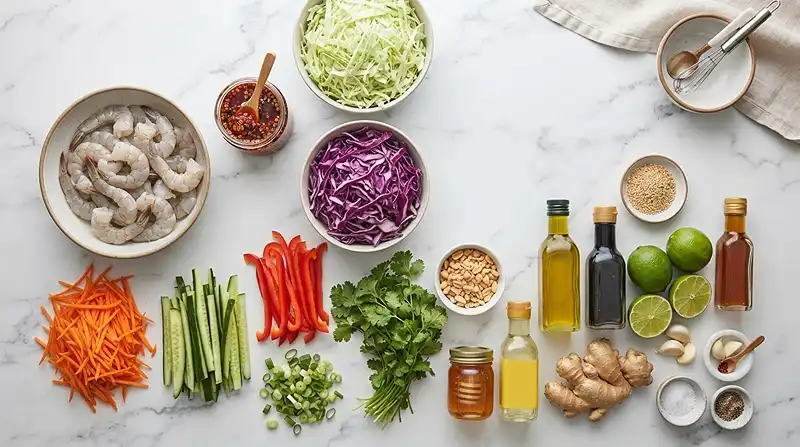 chili crisp shrimp salad