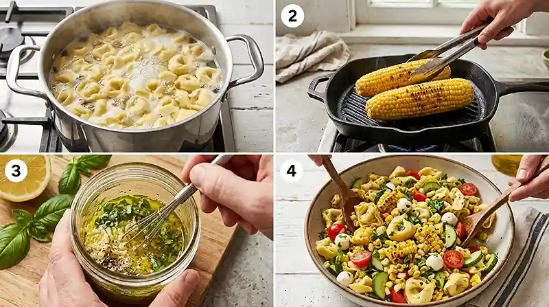 Charred Corn Tortellini Salad 3 corn tortellini salad