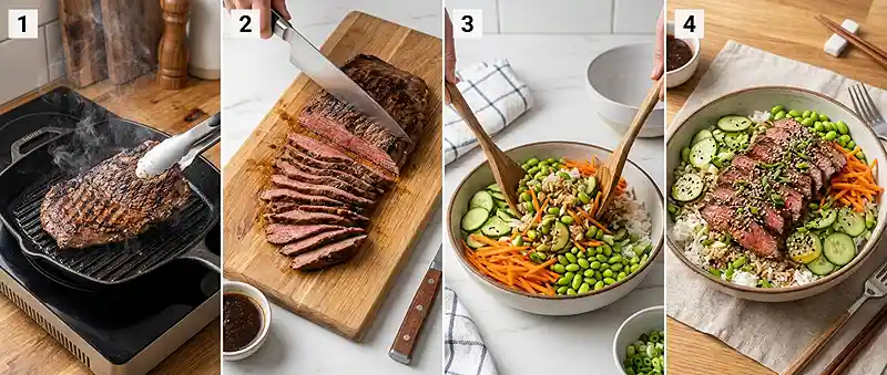 Teriyaki Steak Cucumber Rice Salad 3 cucumber rice salad