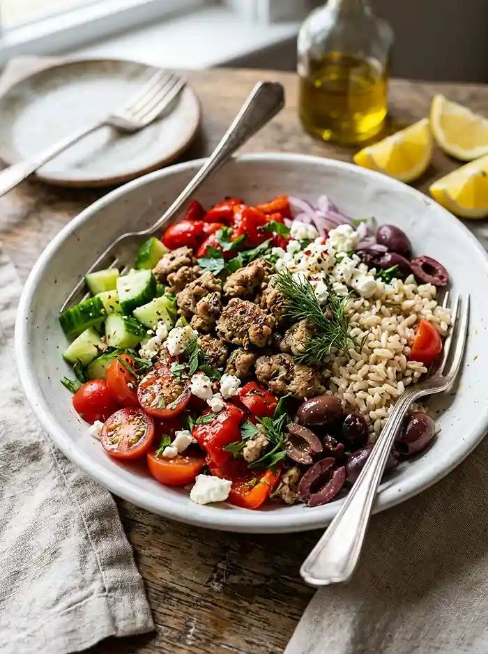 Greek Turkey Rice Lunch Salad 4 dinner salad