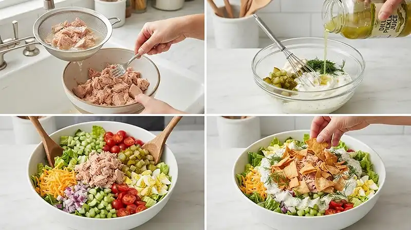 Dill Pickle Tuna Crunch Salad 3 dinner salad