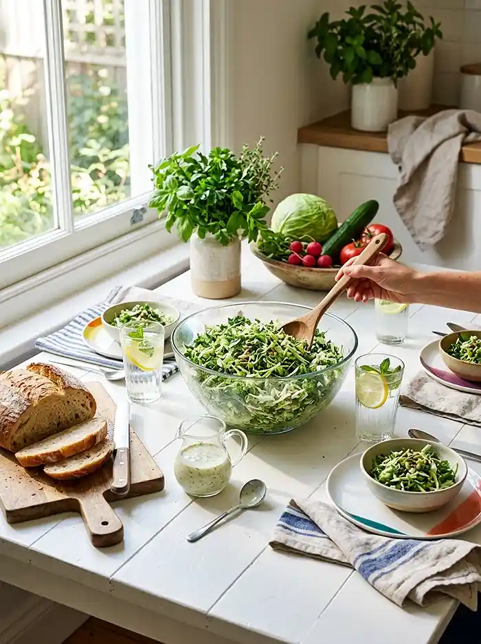 Green Herb Slaw Chop Salad 4 easy lunch salad