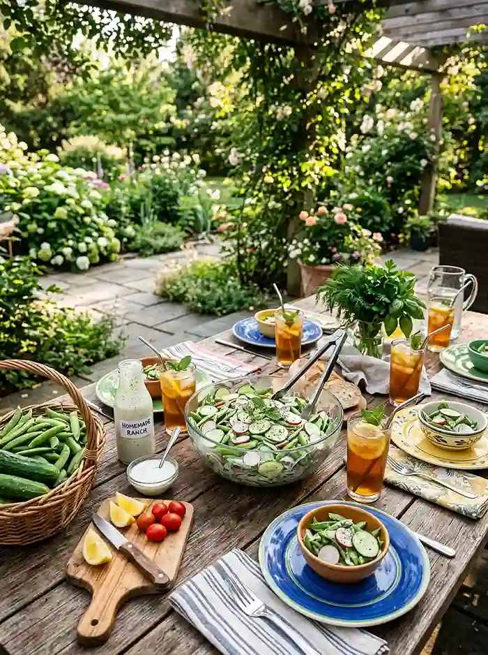 Cucumber Snap Pea Ranch Salad 4 green salad