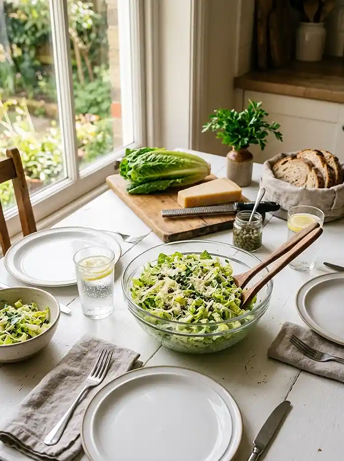 Shaved Lettuce Caper Parmesan Salad 4 green salad