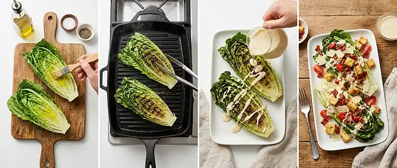 Grilled Caesar Wedge Salad 3 grilled wedge caesar salad