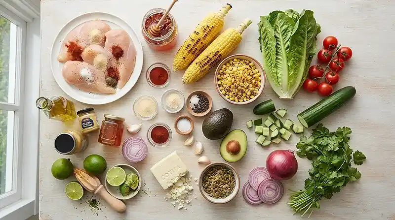 Hot Honey Chicken Corn Salad 2 hot honey salad