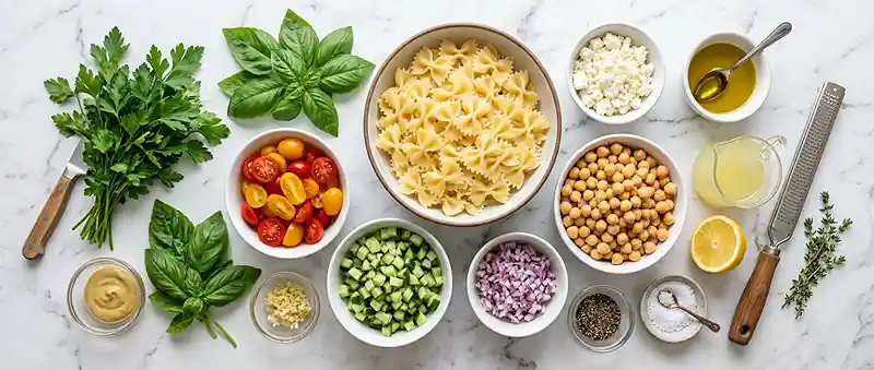 Lemony Chickpea Farfalle Salad 2 lemony chickpea salad