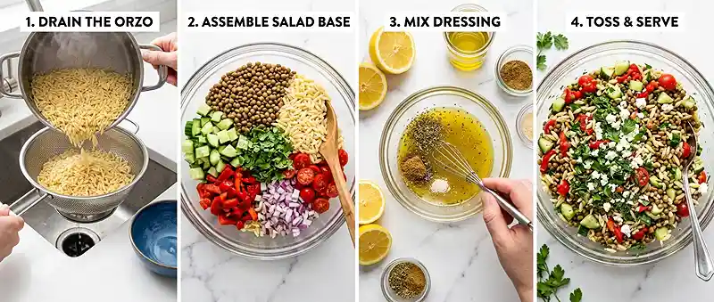 lentil orzo salad