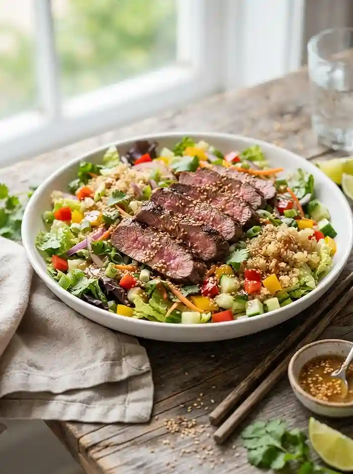 Sesame Ginger Steak Lettuce Salad 4 lunch salad